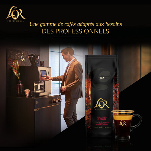 L'OR L'OR Professional, 1Kg de Caf? en Grains Espresso Intense Certifi? Rainforest 2