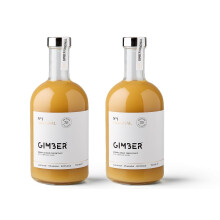 GIMBER Concentr? de gingembre bio 2x700 ml (1,4L) | Boisson sans alcool 100% biologique ? base de gingembre, citron et ?pices | Jus de gingembre Premi