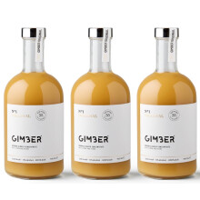 GIMBER Concentr? de gingembre bio 3x700 ml (2,1L) | Boisson sans alcool 100% biologique ? base de gingembre, citron et ?pices | Jus de gingembre Premi