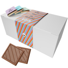 Coffret de Chocolats - Bo?te de 70 Carr?s de Chocolat au Lait, Pralin?, Eclats de Caramel ? D?guster ou Offrir - 100% Pur Beurre de Cacao - Fabriqu? e