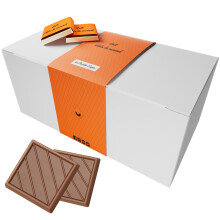 Coffret de Chocolats - Bo?te de 70 Carr?s de Chocolat au Lait et Eclats de Caramel ? D?guster ou Offrir - 100% Pur Beurre de Cacao - Fabriqu? en Franc