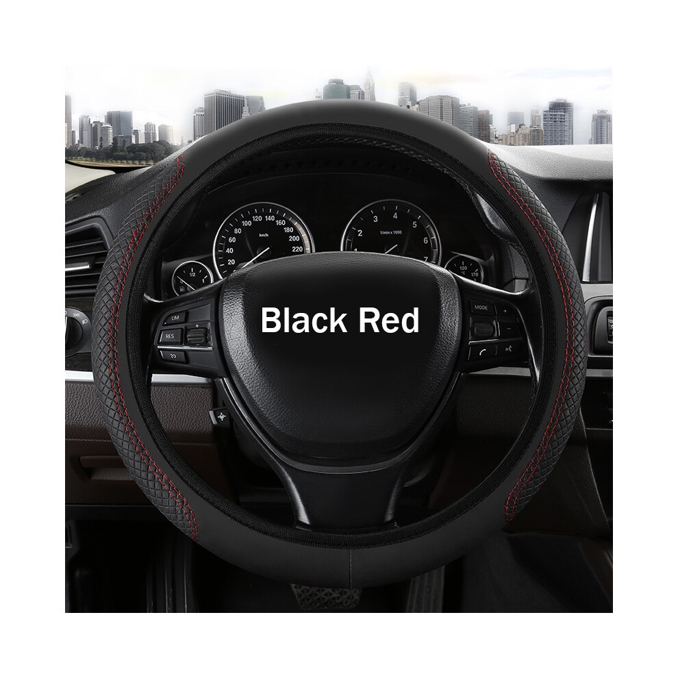 ( Red) Universal Car Steering Wheel Cover Anti-Skid Car Black/Red 9319708094909