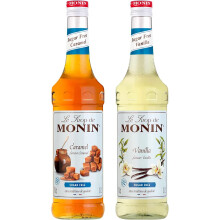 MONIN - Assortiment Vanille sans sucre et Caramel sans sucre - Ar?mes Naturels - 2 * 70 cl