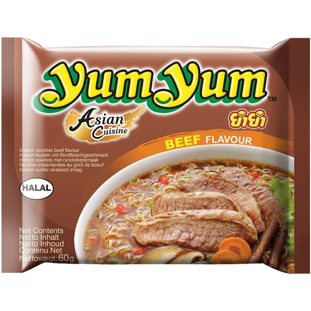 Yumyum Nouilles Instantan?es au Boeuf, Soupe de Nouille saveur B?uf 60g (Carton de 30 sachets)