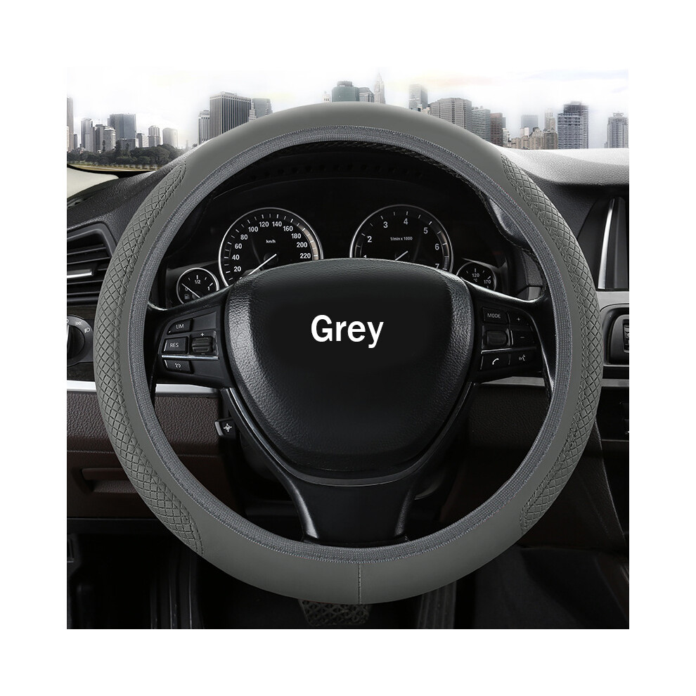 (Grey) Universal Car Steering Wheel Cover Anti-Skid Car Grey 9319708094923