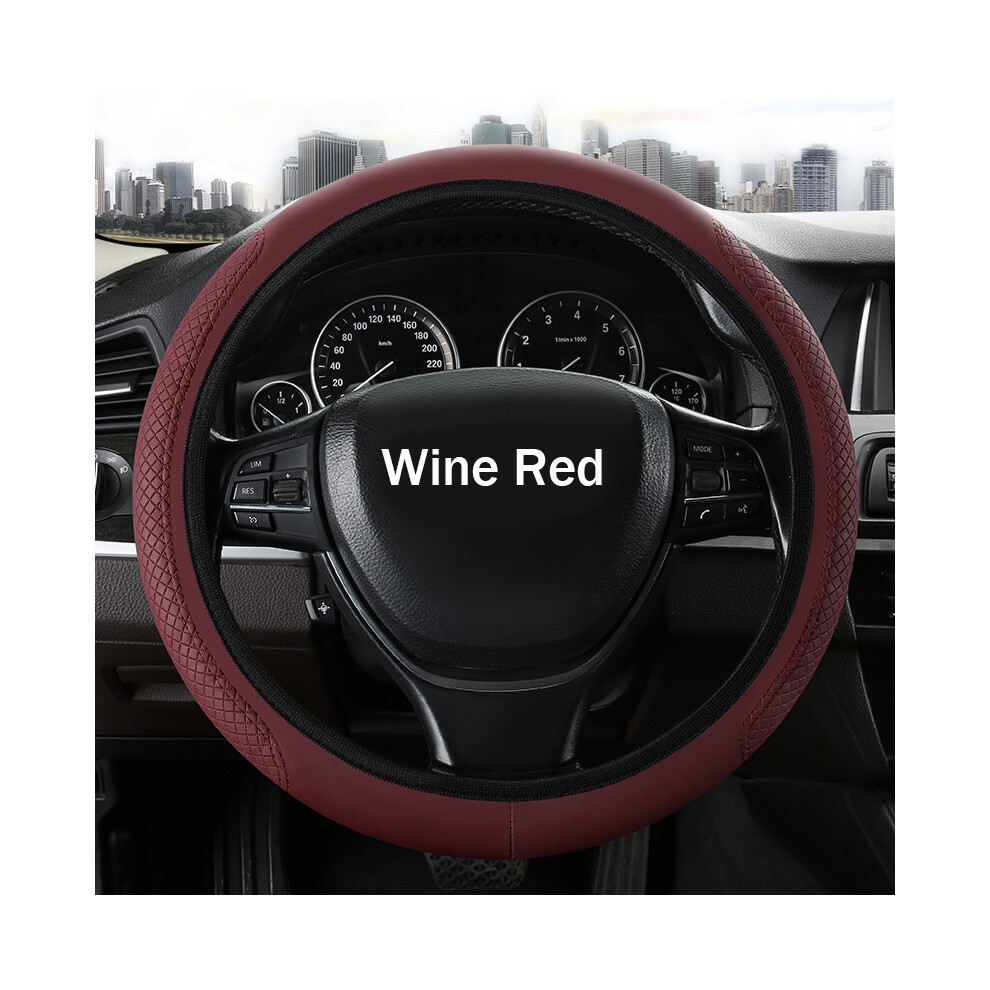 (Wine ) Universal Car Steering Wheel Cover Anti-Skid Car Red 9319708094954