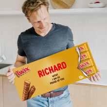 XXL Twix Barre de chocolat personnalis?e - Personnalisez votre bo?te cadeau g?ante en chocolat au lait, le cadeau pour les femmes, les hommes (12 x 50