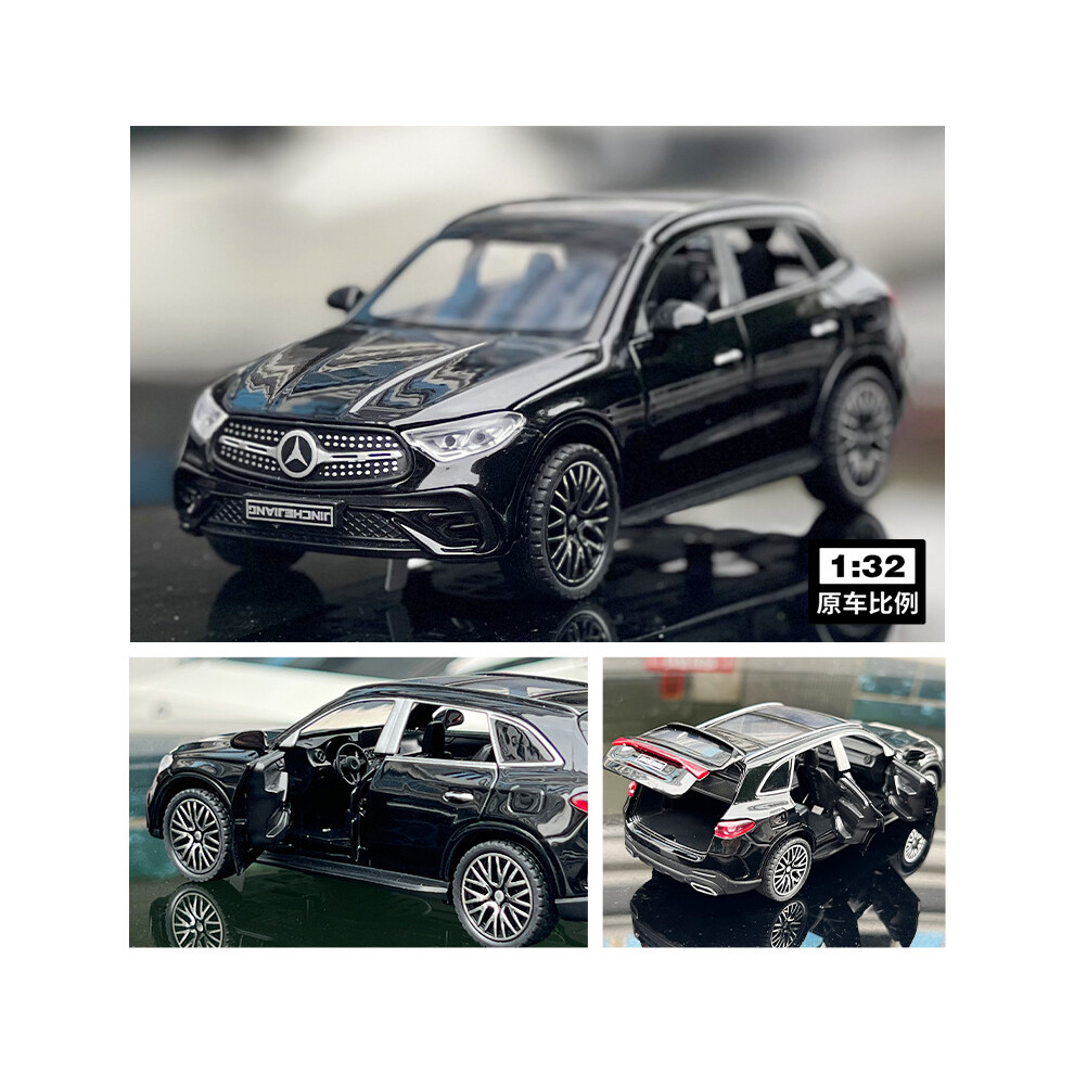 (Noir) 1:32 GLC400 SUV GLC Modèle de voiture en alliage Son et lumière Pull Back Jouet pour enfants