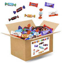 MIX CHOCOLAT? | Assortiment de 100 Mini Chocolats Kinder, C?l?brations, Milka, Daim | Plus de 760 g de Friandises emball?es individuellement ? partage