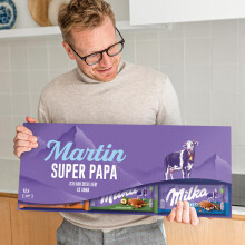 Milka M?ga Tablette de Chocolat Personnalis?e ? Cadeau fete des meres personnalis? avec Nom et Message (12 Tablettes)
