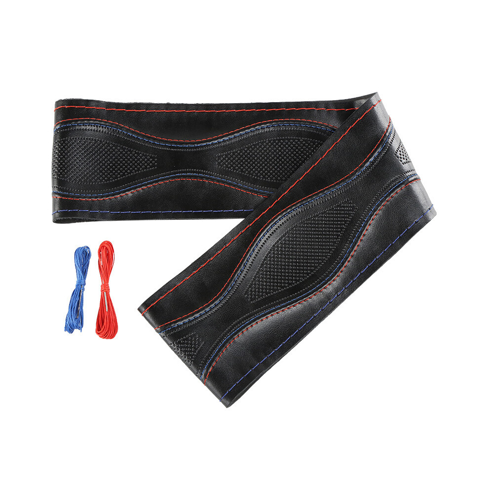 (Q10120)Braid In The Steering Wheel Car Steering Wheel Cover With Needles And Thread Artificial Leather 9319708096323