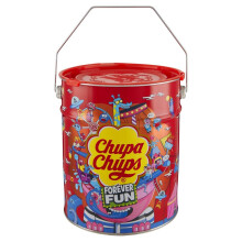 Chupa Chups Latta, Lollipop, Gusti Assortiti, Fragola, Panna Fragola, Vaniglia, Cola, Lampone, Ciliegia, Arancia, Confezione da 150 Lecca Lecca Monopo