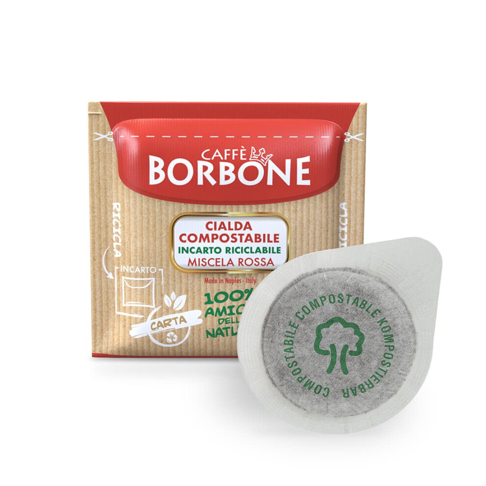 Caff? Borbone Cialda Compostabile, Miscela Rossa - 600 Cialde - Sistema Ese Diametro >44 Mm - 600 Pz (4X150 Pz)