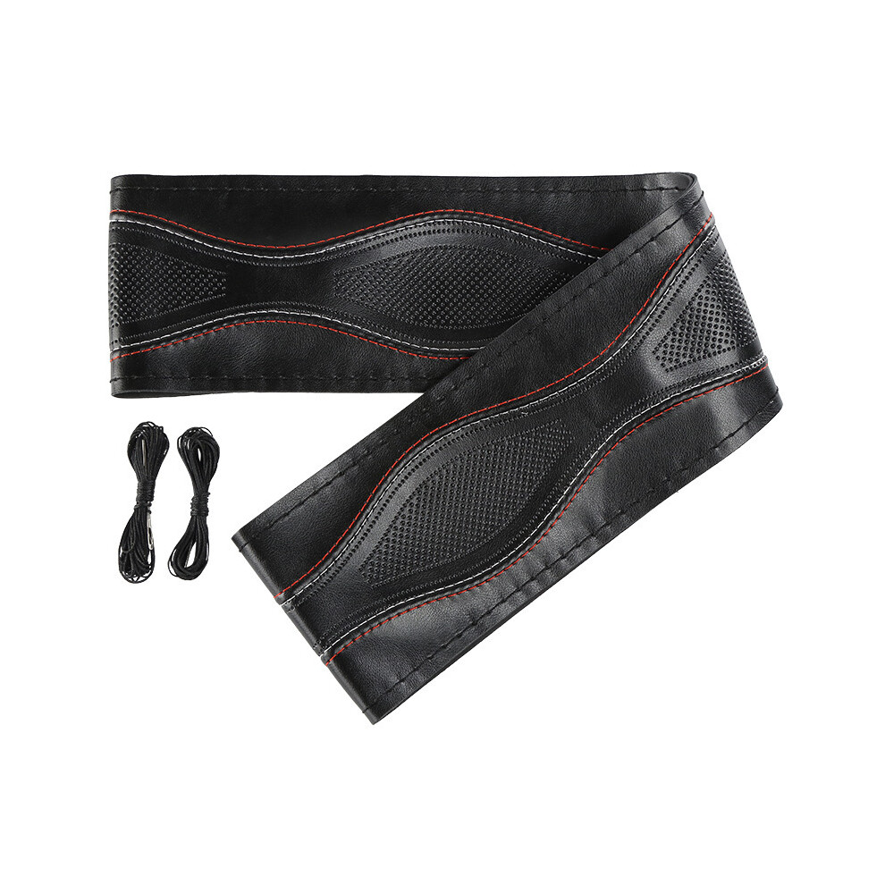 (Q10119)Braid In The Steering Wheel Car Steering Wheel Cover With Needles And Thread Artificial Leather 9319708096316