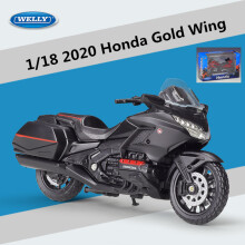 (Black Retail Box)1:18 HONDA Gold Wing Touring Motorcycle Model Alloy Metal Toy