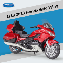 (Rode schuimdoos) 1:18 HONDA Gold Wing Touring motorfietsmodel, legering, metalen speelgoed