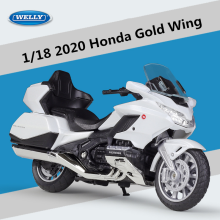 (Witte schuimdoos) 1:18 HONDA Gold Wing Touring motorfietsmodel, legering, metalen speelgoed