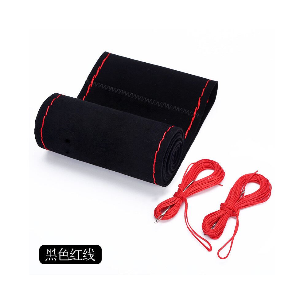 ( Line)Fur Steering Wheel Cover For Car Universal 38Cm Braided Car Steering Wheel Cover Red 9319708097115