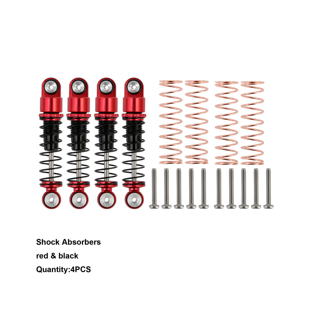 (4 Pcs )Brass Counterweight Steering Knuckles Wheel Hex Shock Absorber Axle Cover Red 9319708095555