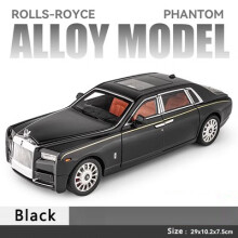 (Zwart) 1:18 Grote Phantom Model Simulatie Geluid en Licht Trek Speelgoedauto Luxe Metal Boy Collectie