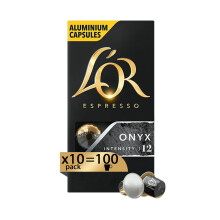 L'Or - Capsule Caff? Espresso Onyx - 100 Capsule in Alluminio - Intensit? 12 - Compatibili con Macchine Nespresso?* original - 10 confezioni da 10 cap