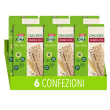 Enervit, EnerZona Cracker Chia e Sesamo, Monoporzioni, 6 Minipack da 24 Grammi, 100% Vegetale, per Mantenere il Tono Muscolare, con Proteine di Soia,
