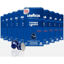 Lavazza, Crema e Gusto Classico, 100 Capsule in Alluminio Compatibili con Macchine Nespresso Original, Note di Spezie, Cioccolato e Legno, Arabica&Rob