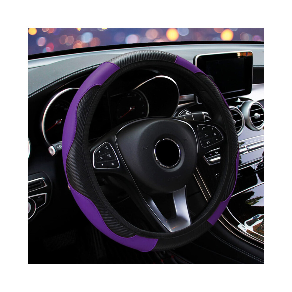 (01-)Car Steering Wheel Cover Breathable Non-Slip Pu Leather Steering Covers That Purple 9319708099874