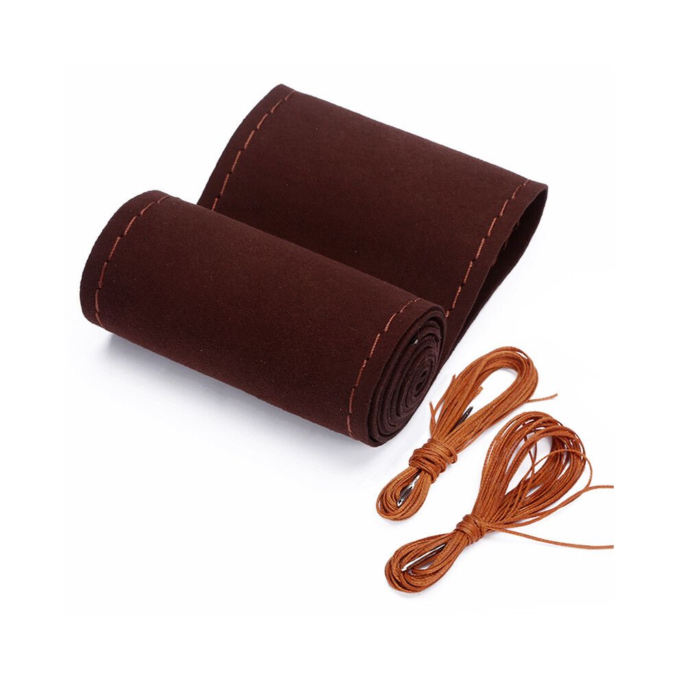 (Ca248-C)Universal Suede Covered Steering Wheels Sew Steering Cover Diy Hand Sewing 9319708100280