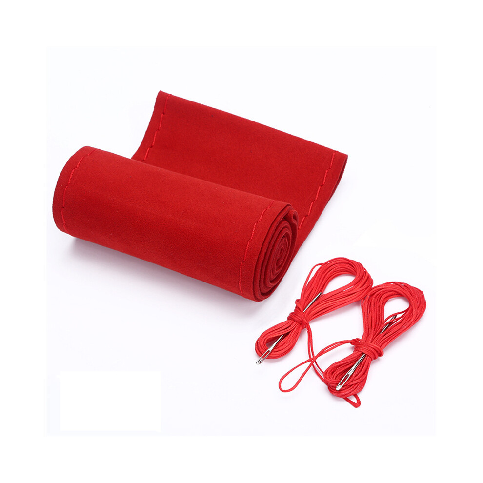 (Ca248-R)Universal Suede Covered Steering Wheels Sew Steering Cover Diy Hand Sewing 9319708100327