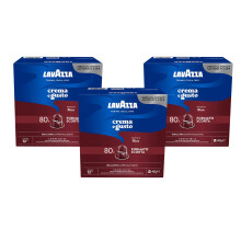 Lavazza, Crema e Gusto Ricco, 240 Capsule Compatibili con Macchine Nespresso Original, Note di Cioccolato, Legno e Spezie, Arabica e Robusta, Intensit