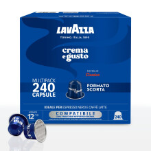 Lavazza, Crema e Gusto Classico, 240 Capsule in Alluminio Compatibili con Macchine Nespresso* Original, Note di Spezie, Cioccolato e Legno, Arabica&Ro