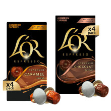 L'Or - Capsule Caff? Espresso Confezione Mista - Variety Pack Flavours - Kit Capsule Alluminio Compatibili Nespresso?* original - 8 Pacchetti [80 caps