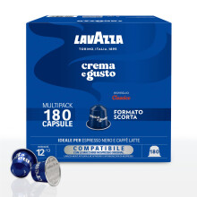Lavazza, Crema e Gusto Classico, 180 Capsule in Alluminio Compatibili con Macchine Nespresso* Original, con Note di Spezie, Cioccolato e Legno, Arabic
