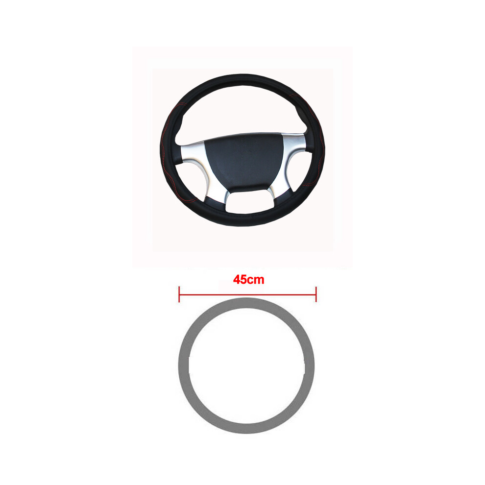 (45Cm ) Car Truck Pu Leather Embossed Steering Wheel Cover Steering Wheel Car Diameters Red 9319708102246