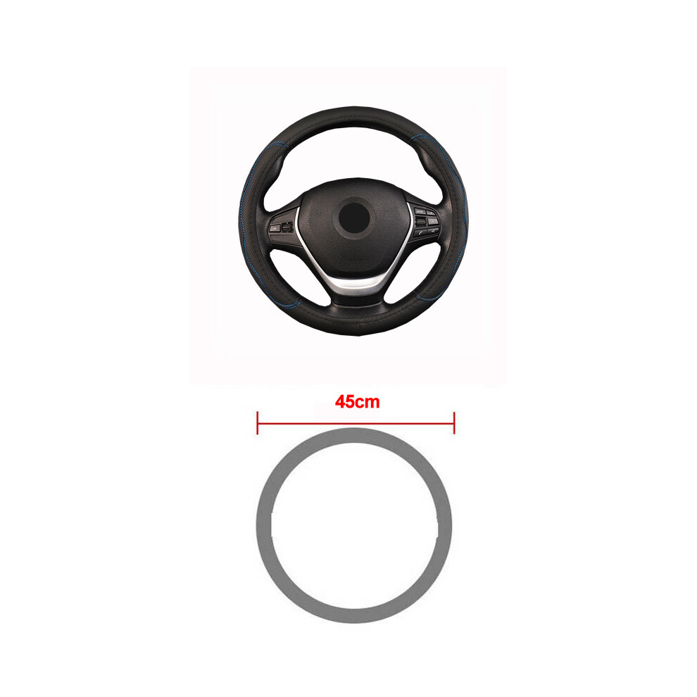 (45Cm ) Car Truck Pu Leather Embossed Steering Wheel Cover Steering Wheel Car Diameters Blue 9319708102239