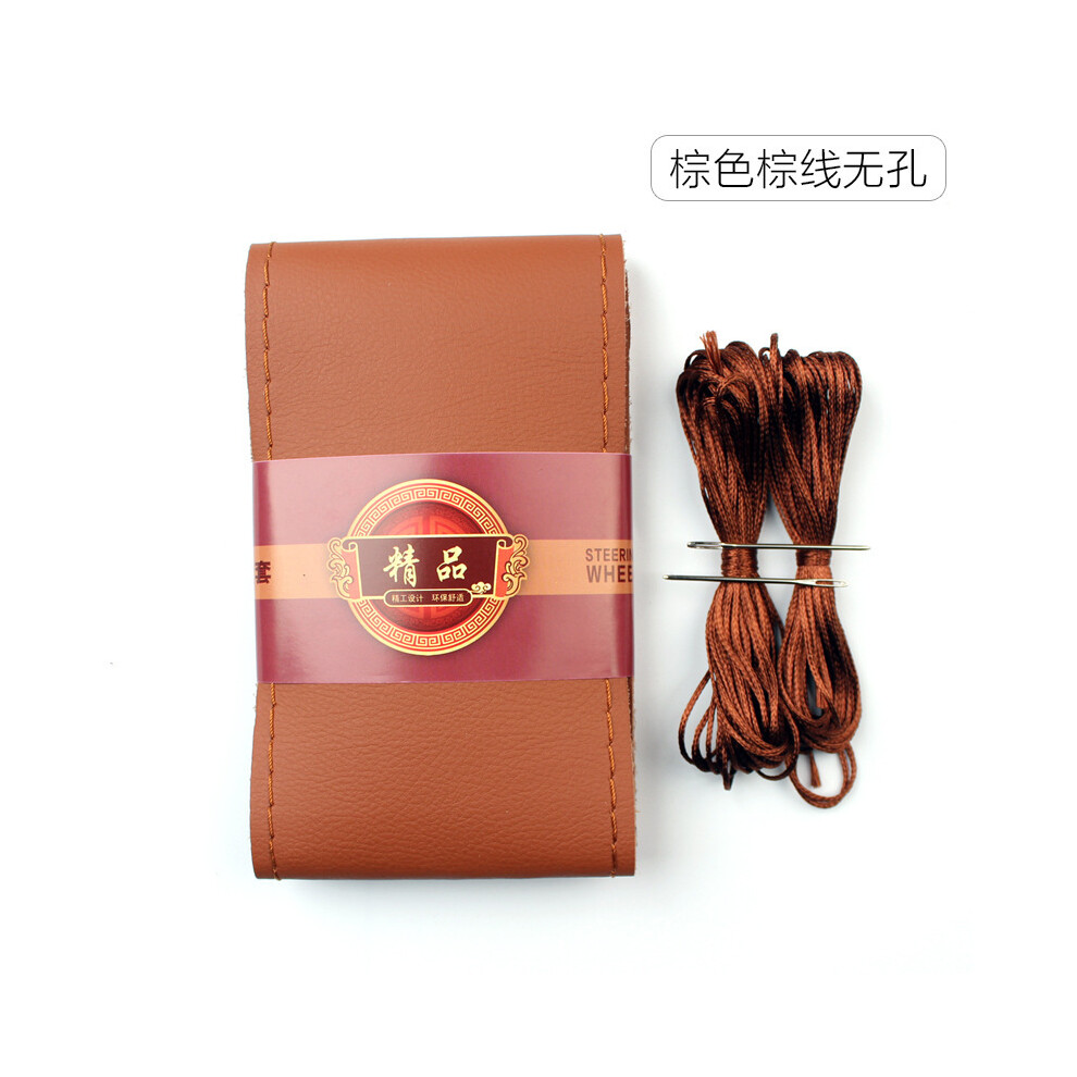 ( 2)Braid On Steering Wheel 38 Cm Hand-Stitched Car Steering Wheel Cover With Needles And Thread Brown 9319708103229