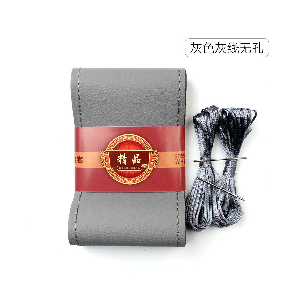 ( 2)Braid On The Steering Wheel 38 Cm Hand-Stitched Car Steering Wheel Cover With Needles And Thread Grey 9319708103243