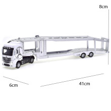 (Valkoinen 1)1:50 Diecast Metal Malli Lelu Konttitrukki Vedä takaisin Äänen ja valon kanssa Korkea simulaatio