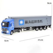 (Harmaa)1:50 Diecast Metal Malli Lelu Konttitrukki Vedä takaisin Äänen ja valon kanssa Korkea simulaatio