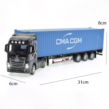 (Musta Sininen)1:50 Diecast Metal Malli Lelu Konttitrukki Vedä takaisin Äänen ja valon kanssa Korkea