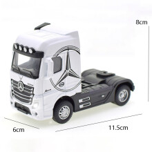 (Valkoinen)1:50 Diecast Metal Malli Lelu Konttitrukki Vedä takaisin Äänen ja valon kanssa Korkea simulaatio