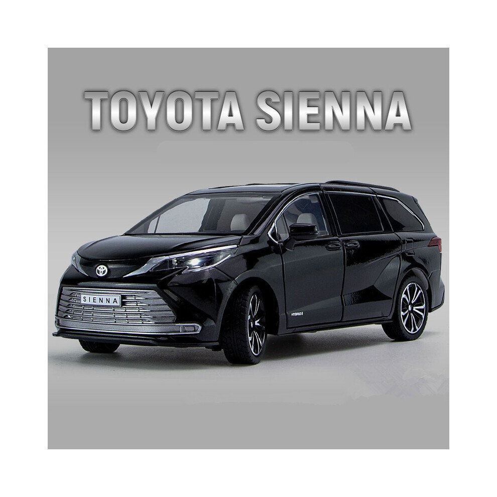 (Black)1:24 Sienna MPV Alloy Car Models Metal Toys Commercial Car Model Simulation Sound Light Collections-image-OPC-PH7XFDJ-NEW