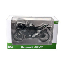 (Zx6R Nero con Scatola) Modello di simulazione di motocicletta fuoristrada da corsa in lega Kawasaki