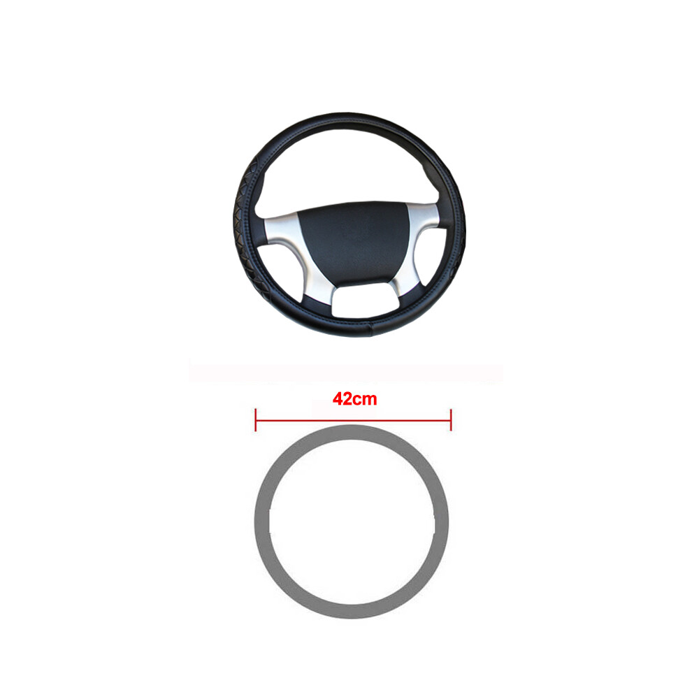 (42Cm) Car Auto Truck Bus Steering Wheel Cover Diameters 36 38 40 42 45 47 50 Cm 3D Pu Leather Wear 9319708106190