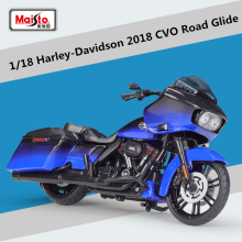(Blue Foam Box)1:18 Harley 2018 CVO Road Glide Alloy Sports Motorcycle Model Metal