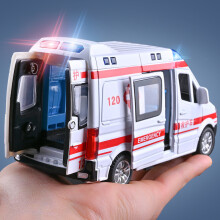 (C)1:32 Simulatie ambulance model legering trek geluid en licht spuitgieten auto speelgoed politie speciale