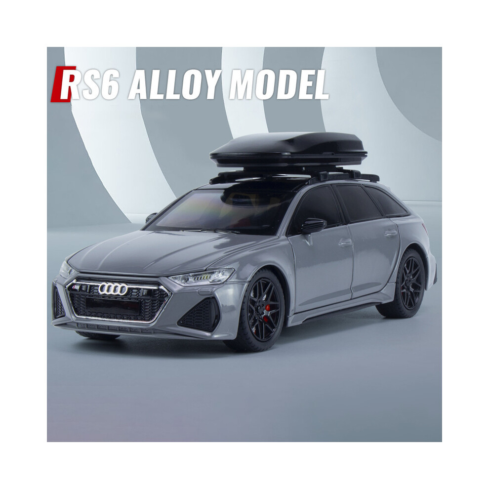 (Grey)1:24 RS6 Quattro Station Wagon Alloy Toy Car Model Wheel Steering Sound and Light Children's Toy-image-OPC-PH7XGJH-NEW