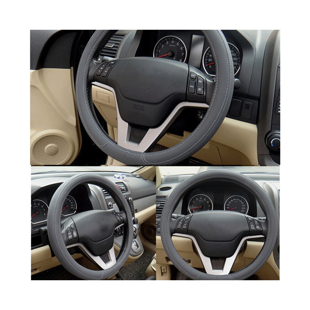 (Grey) Universal Car Steering Wheel Cover Anti-Skid Car Grey 9319708110814