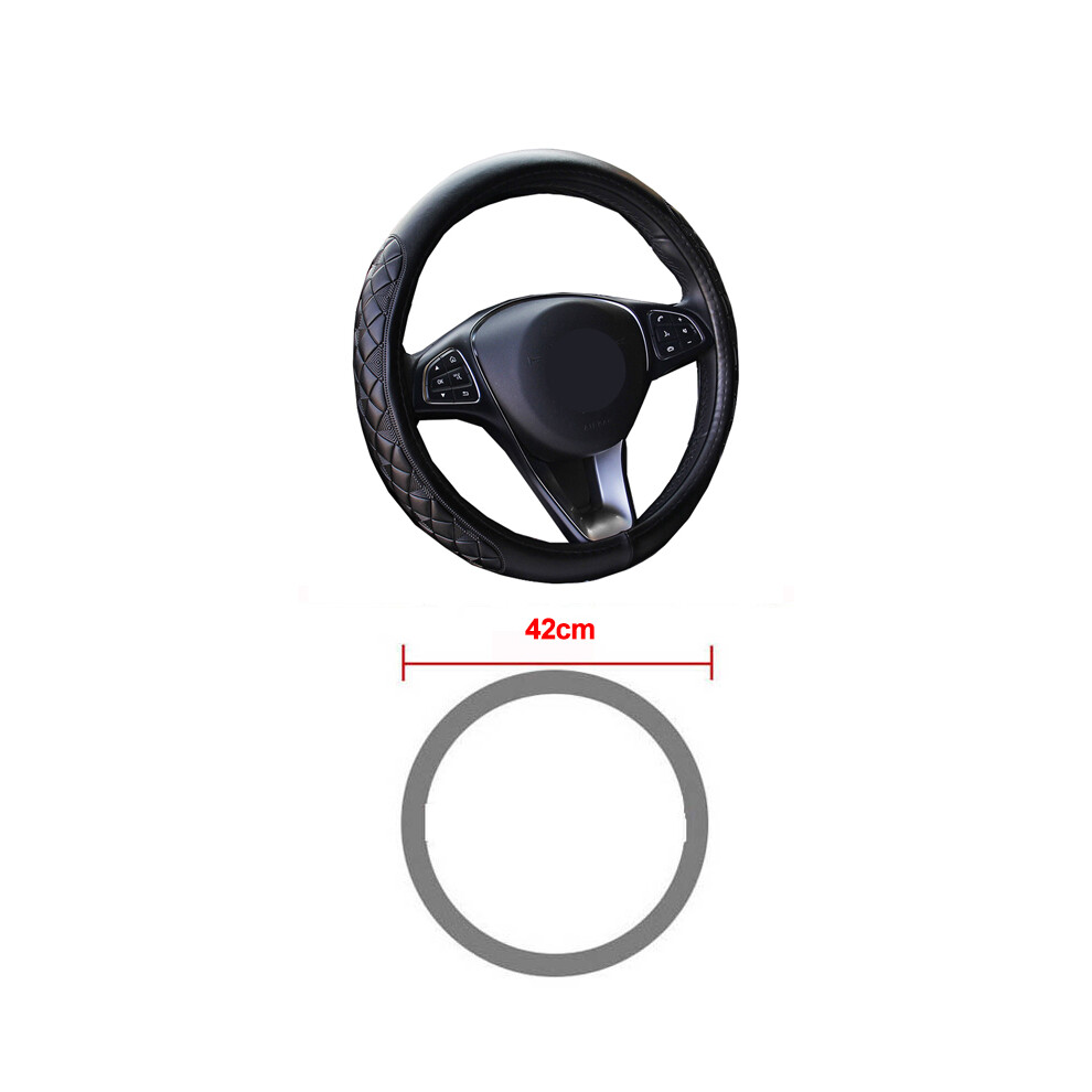 (42Cm) Pu Leather Auto Steering Wheel Cover Bus Truck Diameter 36 38 40 42 45 9319708112757